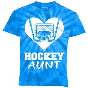 Hockey Aunt Funny Hockey Heart Gift Kids Tie-Dye T-Shirt