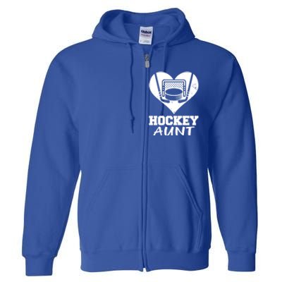 Hockey Aunt Funny Hockey Heart Gift Full Zip Hoodie