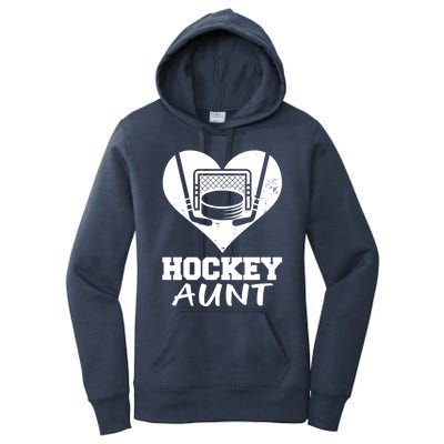 Hockey Aunt Funny Hockey Heart Gift Women's Pullover Hoodie