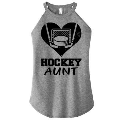 Hockey Aunt Funny Hockey Heart Gift Women's Perfect Tri Rocker Tank