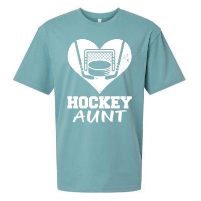 Hockey Aunt Funny Hockey Heart Gift Sueded Cloud Jersey T-Shirt