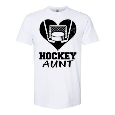 Hockey Aunt Funny Hockey Heart Gift Softstyle CVC T-Shirt