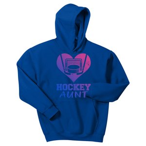 Hockey Aunt Funny Hockey Heart Gift Kids Hoodie