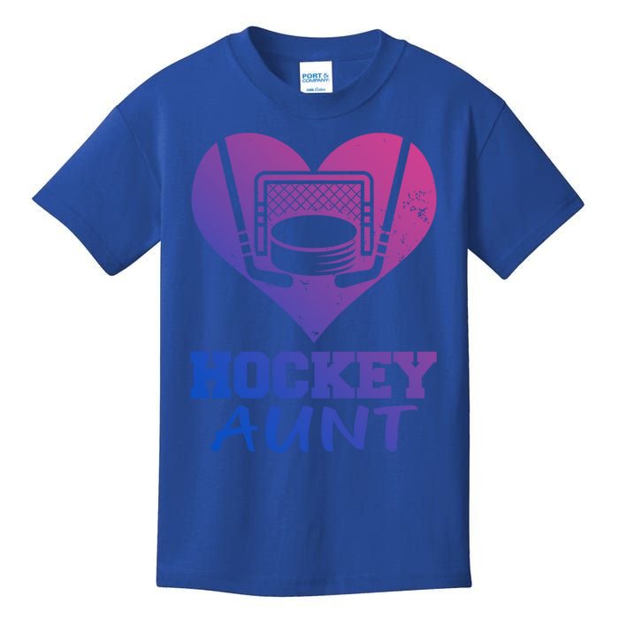 Hockey Aunt Funny Hockey Heart Gift Kids T-Shirt