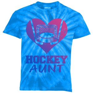 Hockey Aunt Funny Hockey Heart Gift Kids Tie-Dye T-Shirt