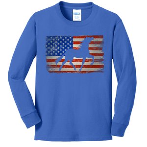 Horse American Flag Usa Patriotic Funny Gift Kids Long Sleeve Shirt