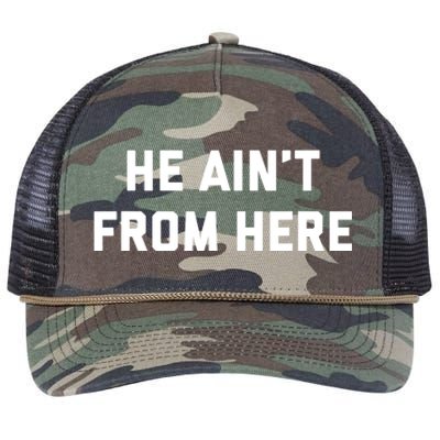 He Aint From Here Proud Represent Kentucky Ky 4 Usa Retro Rope Trucker Hat Cap