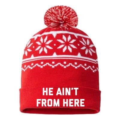 He Aint From Here Proud Represent Kentucky Ky 4 Usa USA-Made Snowflake Beanie