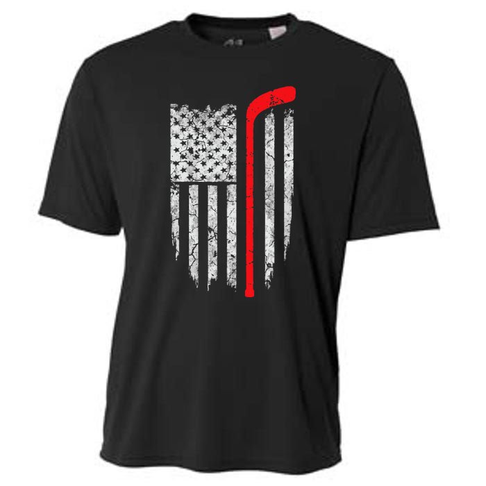 Hockey American Flag Hockey Cooling Performance Crew T-Shirt