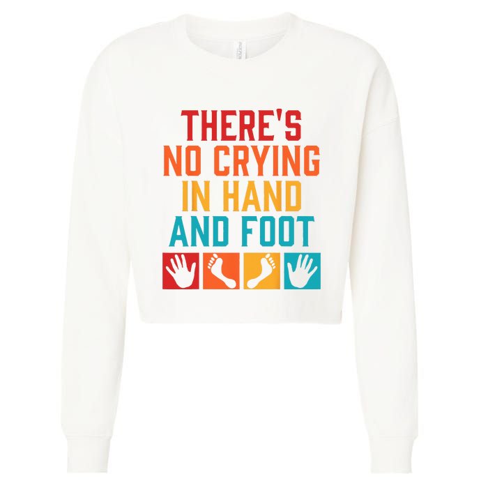 Hand And Foot Card Game Funny Hand And Foot Game Cropped Pullover Crew