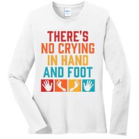 Hand And Foot Card Game Funny Hand And Foot Game Ladies Long Sleeve Shirt