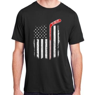 Hockey American Flag  Hockey Flag  Adult ChromaSoft Performance T-Shirt