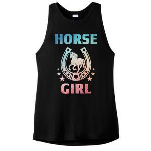 Horse Art For Women Horseback Riding Equestrian Ladies PosiCharge Tri-Blend Wicking Tank