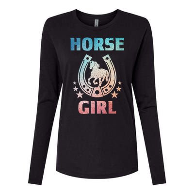 Horse Art For Women Horseback Riding Equestrian Womens Cotton Relaxed Long Sleeve T-Shirt