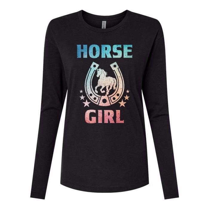 Horse Art For Women Horseback Riding Equestrian Womens Cotton Relaxed Long Sleeve T-Shirt