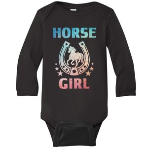 Horse Art For Women Horseback Riding Equestrian Baby Long Sleeve Bodysuit