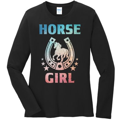 Horse Art For Women Horseback Riding Equestrian Ladies Long Sleeve Shirt