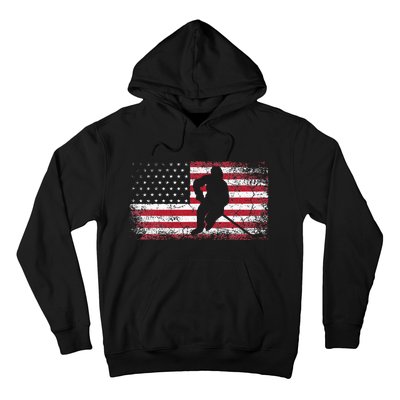 Hockey American Flag 4th Of July Patriotic USA Dad Son Hoodie