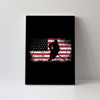 Hockey American Flag 4th Of July Patriotic USA Dad Son Canvas