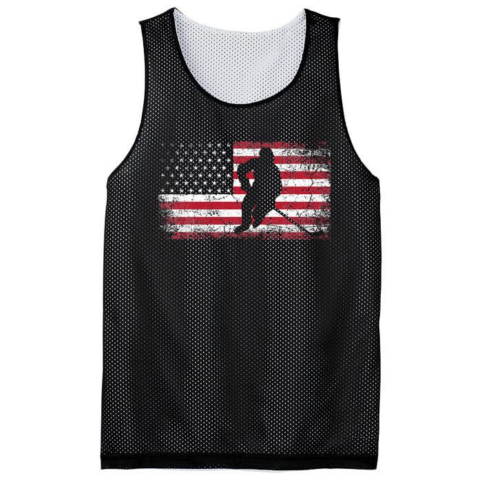 Hockey American Flag 4th Of July Patriotic USA Dad Son Mesh Reversible Basketball Jersey Tank