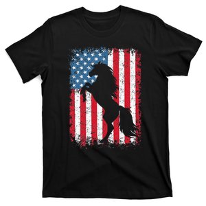 Horse American Flag Usa T-Shirt