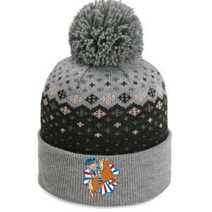 Howdy American Flag Cow Usa Lover Horse Equestrian Gift The Baniff Cuffed Pom Beanie