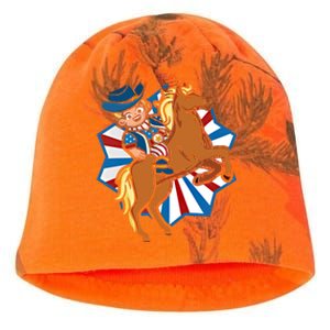 Howdy American Flag Cow Usa Lover Horse Equestrian Gift Kati - Camo Knit Beanie