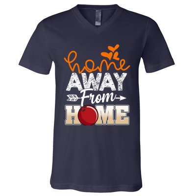 Home Away From Home Funny Bowling V-Neck T-Shirt