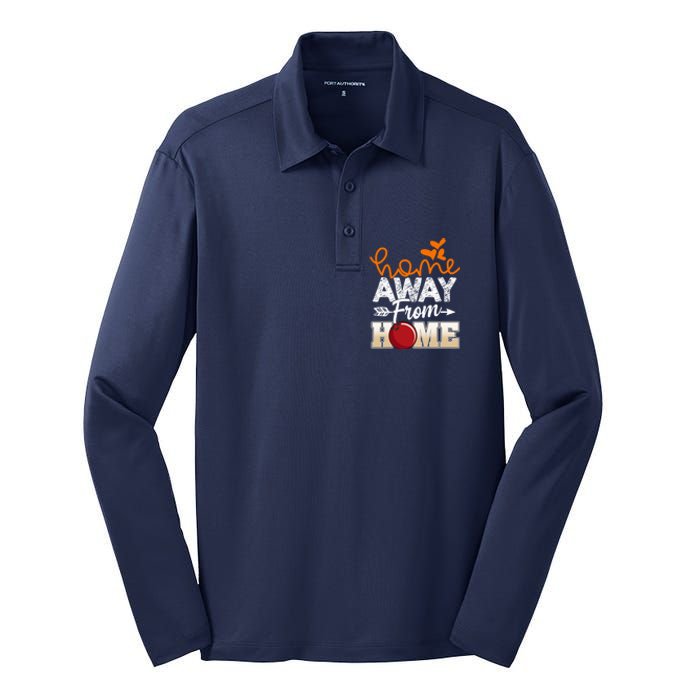 Home Away From Home Funny Bowling Silk Touch Performance Long Sleeve Polo