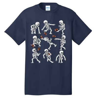 Halloween American Football Skeletons Funny Tall T-Shirt