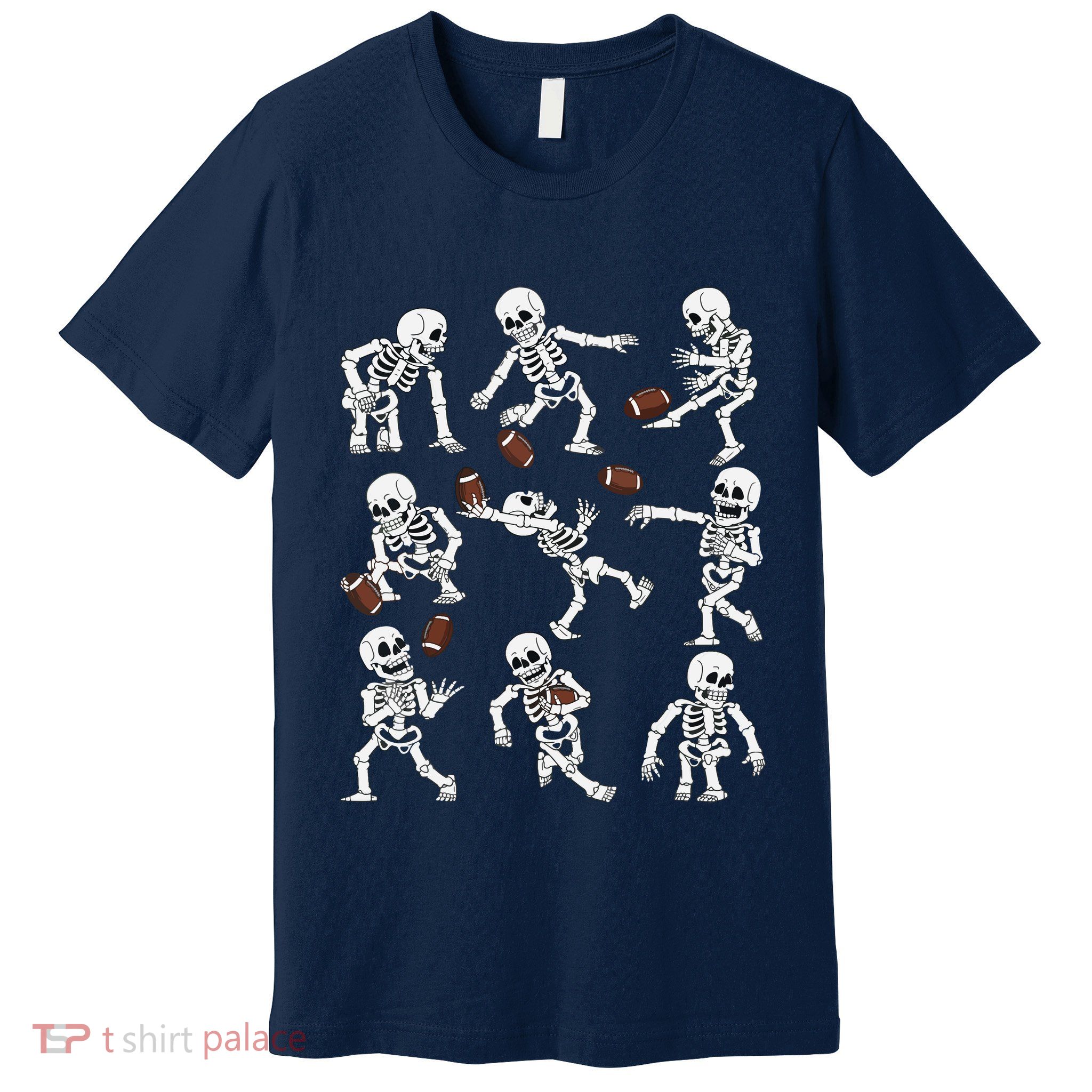 Halloween American Football Skeletons Funny Premium T-Shirt