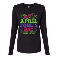 Happy April fools day April 1st prank Funny Womens Cotton Relaxed Long Sleeve T-Shirt