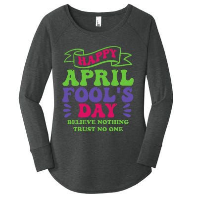 Happy April fools day April 1st prank Funny Women's Perfect Tri Tunic Long Sleeve Shirt