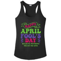 Happy April fools day April 1st prank Funny Ladies PosiCharge Competitor Racerback Tank