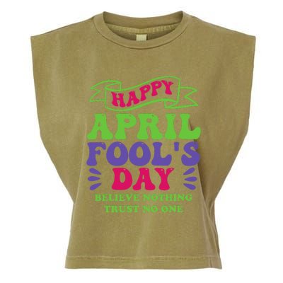 Happy April fools day April 1st prank Funny Garment-Dyed Women's Muscle Tee