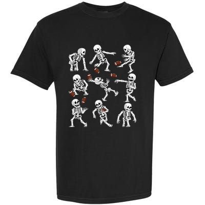 Halloween American Football Skeletons Funny Garment-Dyed Heavyweight T-Shirt