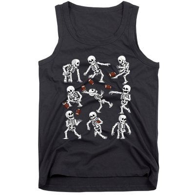 Halloween American Football Skeletons Funny Tank Top