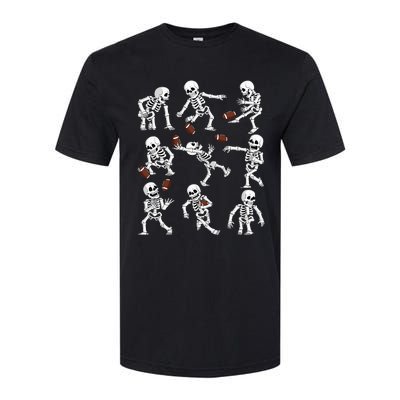 Halloween American Football Skeletons Funny Softstyle CVC T-Shirt