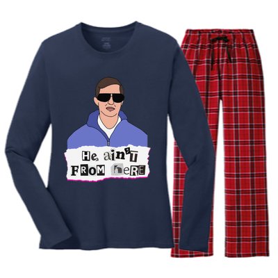 He AinT From Here Women's Long Sleeve Flannel Pajama Set 