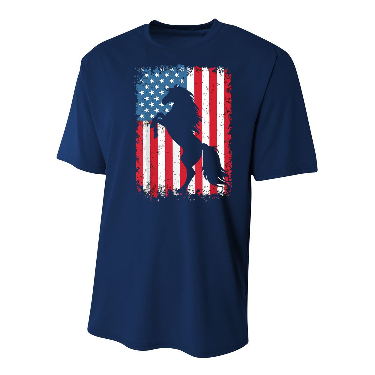 Horse American Flag USA 4th Of July Men Women Boy Girl Youth Performance Sprint T-Shirt