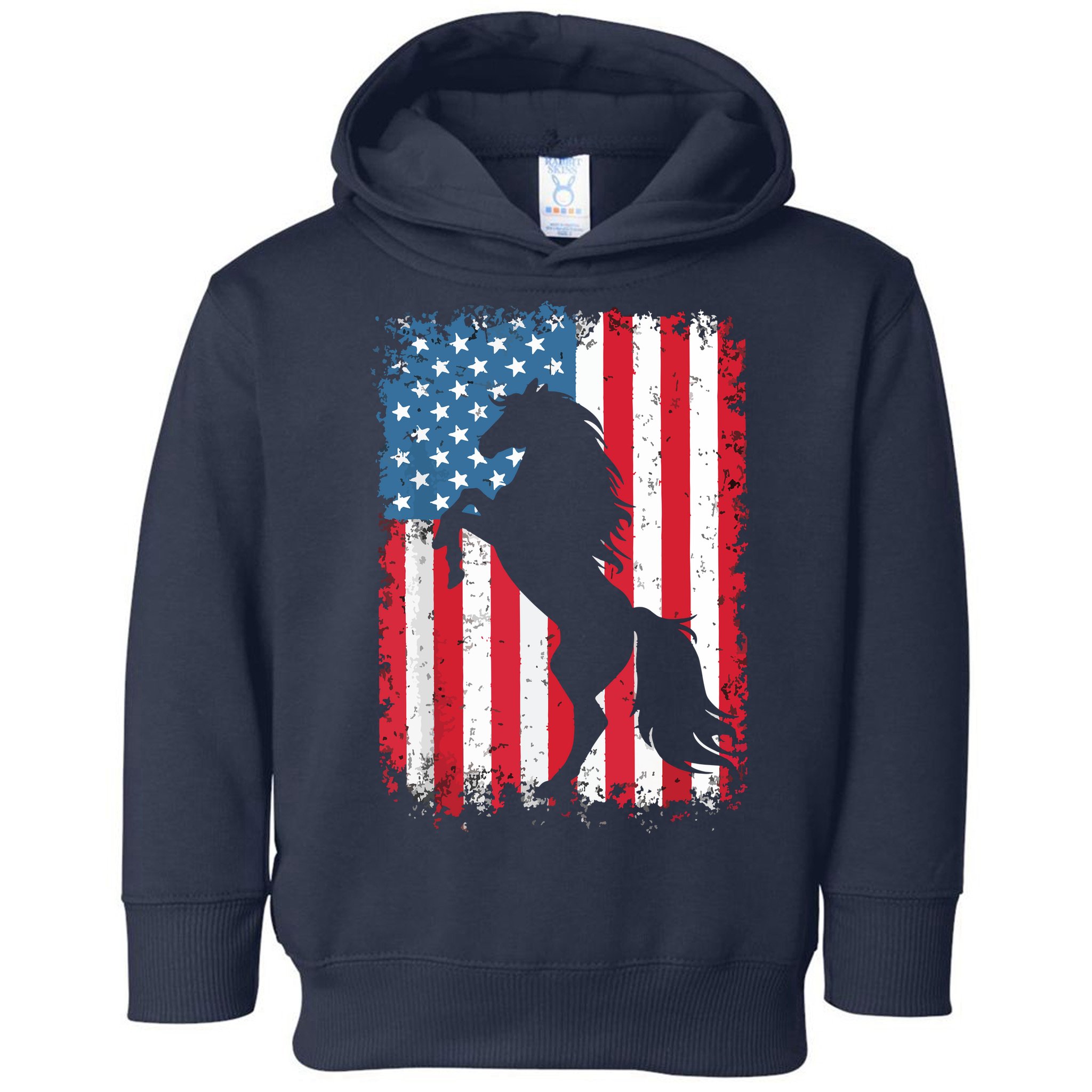 Horse American Flag USA 4th Of July Men Women Boy Girl Toddler Hoodie