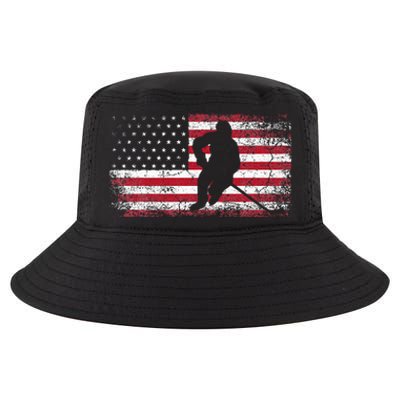 Hockey American Flag Cool Comfort Performance Bucket Hat