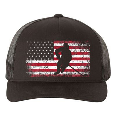 Hockey American Flag Yupoong Adult 5-Panel Trucker Hat