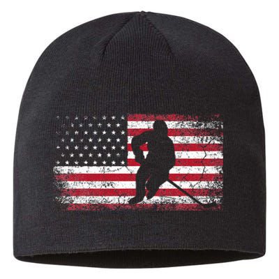 Hockey American Flag Sustainable Beanie