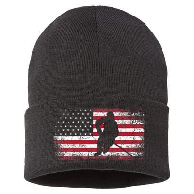 Hockey American Flag Sustainable Knit Beanie