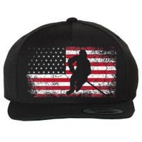 Hockey American Flag Wool Snapback Cap