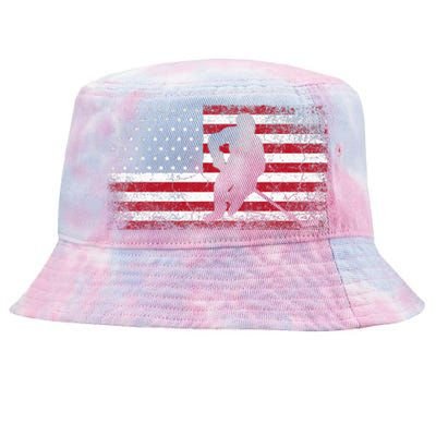 Hockey American Flag Tie-Dyed Bucket Hat