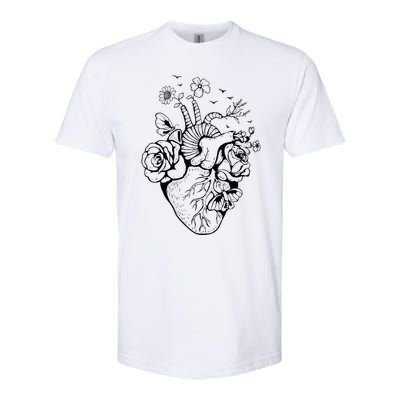 Heart Anatomy Flowers Funny Anatomical Heart And Human Softstyle CVC T-Shirt