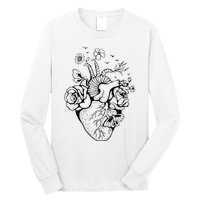 Heart Anatomy Flowers Funny Anatomical Heart And Human Long Sleeve Shirt