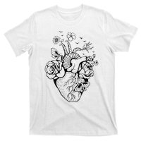 Heart Anatomy Flowers Funny Anatomical Heart And Human T-Shirt